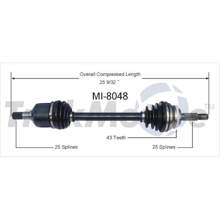 Surtrack Axle Cv Axle Shaft, Mi-8048 MI-8048